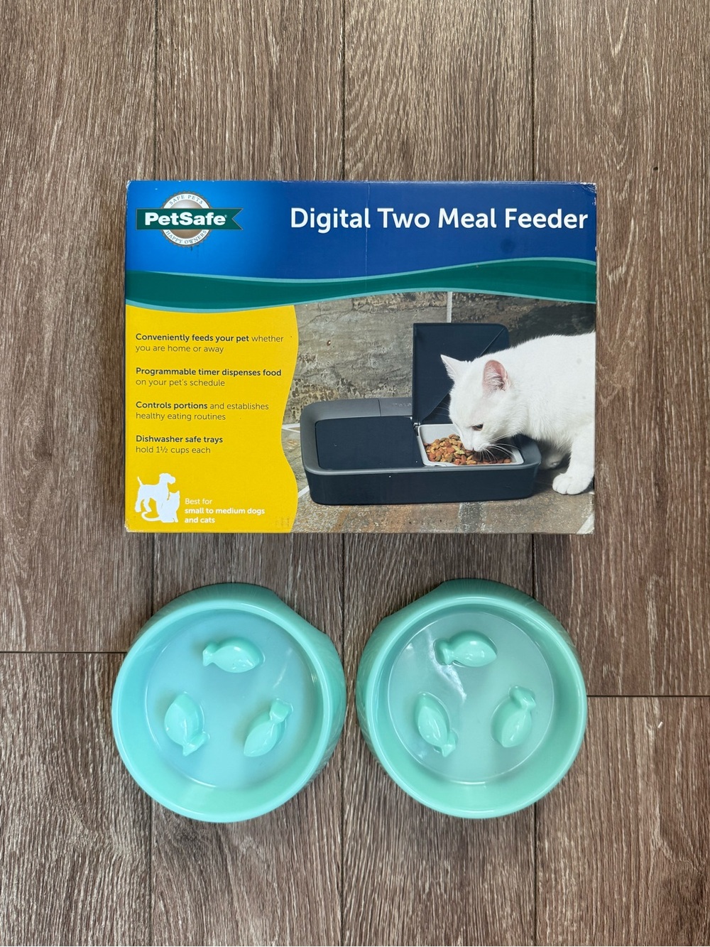 Automatic cat feeder and slow feeder bundle